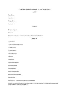 FIRST SCHEDULE [Sections 2, 11 (1) and 17 (3)]