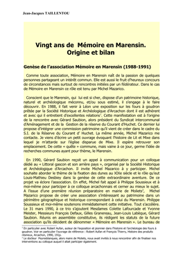 Vingt Ans De Mémoire En Marensin