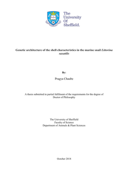 Genetic Architecture of the Shell Characteristics in the Marine Snail Littorina Saxatilis