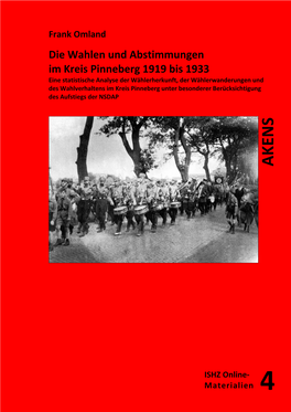 Die Wahlen Und Abstimmungen Im Kreis Pinneberg 1919 Bis 1933