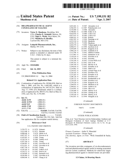 (12) United States Patent (10) Patent No.: US 7,199,151 B2 Shashoua Et Al