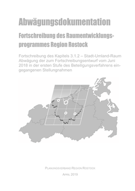 Abwägungsdokumentation Fortschreibung Des Raumentwicklungs- Programmes Region Rostock