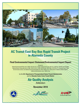 AC Transit East Bay Bus Rapid Transit Project in Alameda County Air