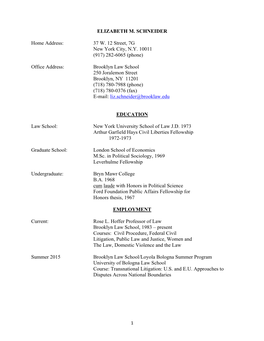 Liz Schneider CV