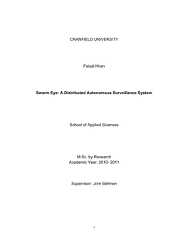 CRANFIELD UNIVERSITY Faisal Khan Swarm Eye: a Distributed