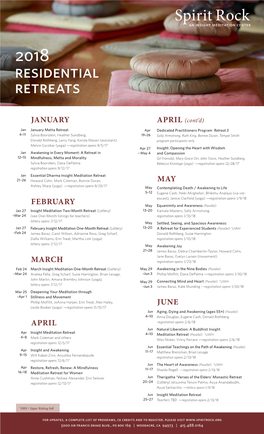 2018 Residential Retreats