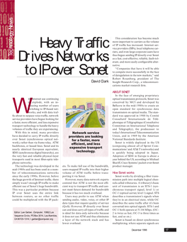 Heavy Traffic Drives Networks to IP Over Sonet