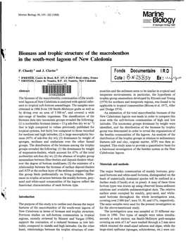 Biomass and Trophic Structure of the Macrobenthos in the South-West Lagoon of New Caledonia D P