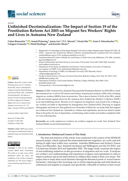 The Impact of Section 19 of the Prostitution Reform Act 2003 on Migrant Sex Workers’ Rights and Lives in Aotearoa New Zealand