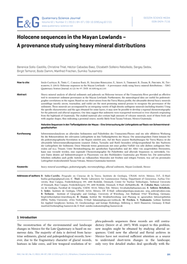 Holocene Sequences in the Mayan Lowlands – a Provenance Study Using Heavy Mineral Distributions