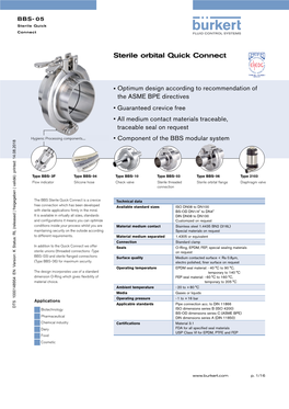 Sterile Orbital Quick Connect