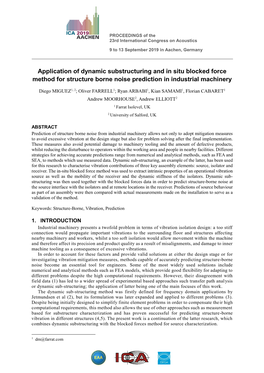 Application of Dynamic Substructuring and in Situ Blocked Force Method for Structure Borne Noise Prediction in Industrial Machinery