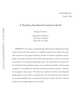 A Tumbling Top-Quark Condensate Model