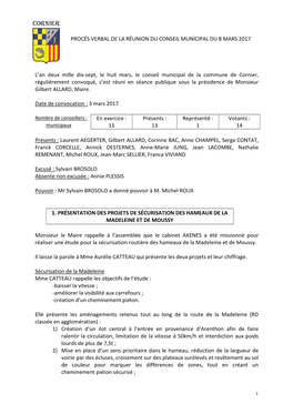 Pv Conseil Municipal Du 8 Mars 2017