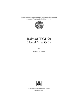 Roles of PDGF for Neural Stem Cells