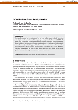 Wind Turbine Blade Design Review
