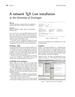A Network TEX Live Installation at the University of Groningen