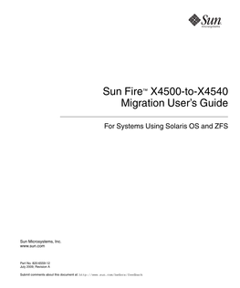 Sun Fire X4500-To-X4540 Migration Userճ Guide