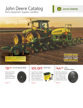 John Deere Parts Catalog Spring 2019