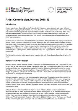 Artist Commission, Harlow 2018-19