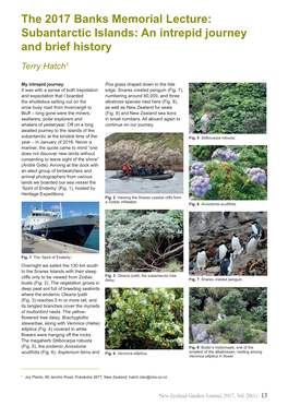 Subantarctic Islands: an Intrepid Journey and Brief History Terry Hatch1