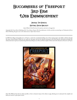 Buccaneers of Freeport 3Rd Era Web Enhancement