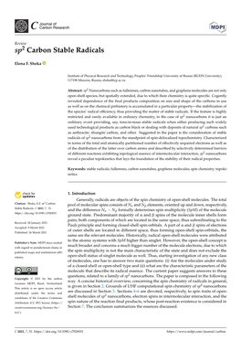 Sp2 Carbon Stable Radicals