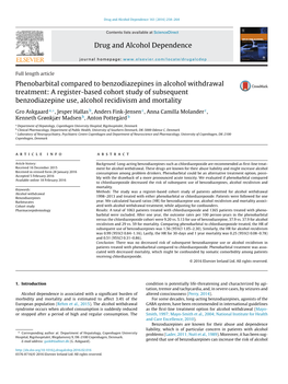 Phenobarbital Compared to Benzodiazepines in Alcohol Withdrawal