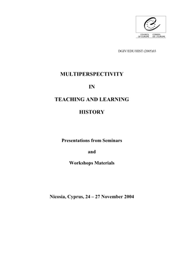 Teaching Methods in History School Education in Cyprus: Present-Day Situation and Future Developments