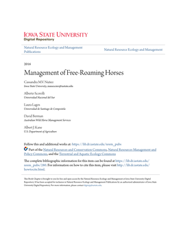 Management of Free-Roaming Horses Cassandra M.V