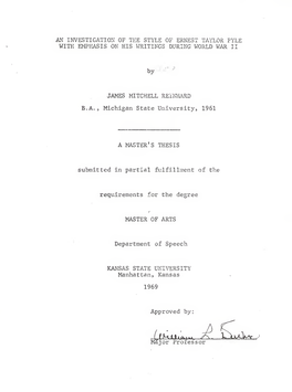 Investigation of the Style of Ernest Taylor Pyle with Emphasis on His Writings During World War Ii