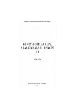 GÜNEY-DOGU AVRUPA ARAŞTIR M ALARI Dergis I 2-3