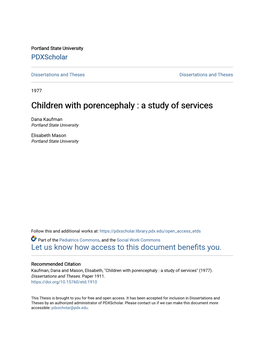 Children with Porencephaly : a Study of Services