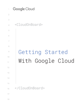 Getting Started with Google Cloud