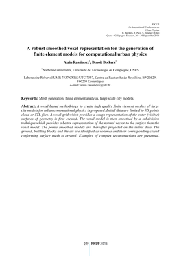 A Robust Smoothed Voxel Representation for the Generation of Finite Element Models for Computational Urban Physics