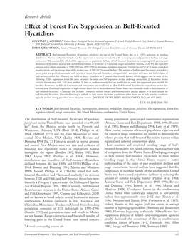 Effect of Forest Fire Suppression on Buff-Breasted Flycatchers