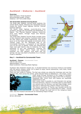 Auckland – Gisborne – Auckland