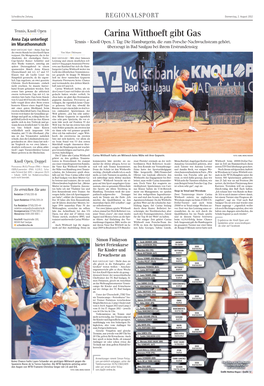 Carina Witthoeft Gibt Gas Anna Zaja Unterliegt Im Marathonmatch Tennis – Knoll Open, 3