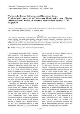 Phylogenetic Analysis of Malagasy Gastrorchis and Phaius （Orchidaceae）Based on Internal Transcribed Spacer（ITS） Sequence