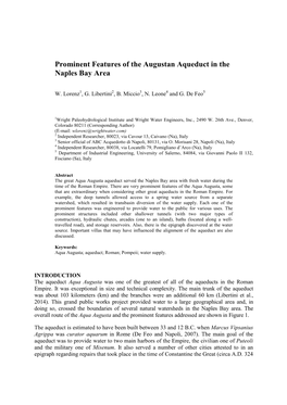 Prominent Features of the Augustan Aqueduct in the Naples Bay Area