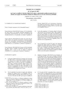 DECISIÓN DE LA COMISIÓN De 1 De Agosto De 2007 Por