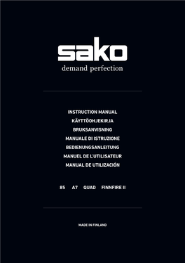 Sako 85 A7 Quad Finnfire II Instruction Manual S3A11011 V2