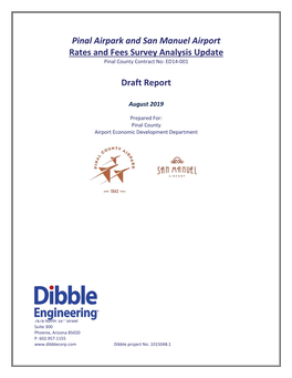 Pinal Airpark and San Manuel Airport Rates and Fees Survey Analysis Update Pinal County Contract No: ED14-001