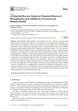 A Detailed Review Study on Potential Effects of Microplastics And