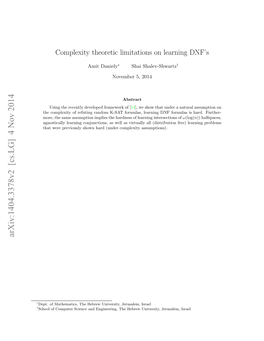 Complexity Theoretic Limitations on Learning DNF's