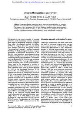 Orogeny Through Time: an Overview