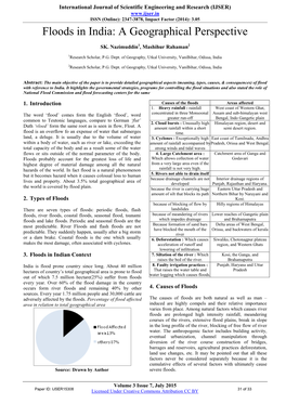Floods in India: a Geographical Perspective