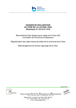 Raccordement Des Réseaux Eaux Usées De La Vèze (25) À La Station De Port Douvot À Besançon