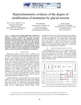 Hypsoclinometric Evidence of the Degree of Modification of Mountains by Glacial Erosion