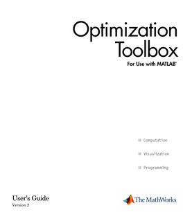 Optimization Toolbox User's Guide